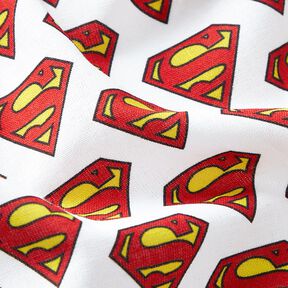 Bomuldspoplin Superman-logo Licensstof | DC Comics – hvid, 