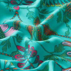 Strandhåndklæde pareo panel farverige grene – aquablå/purpur, 