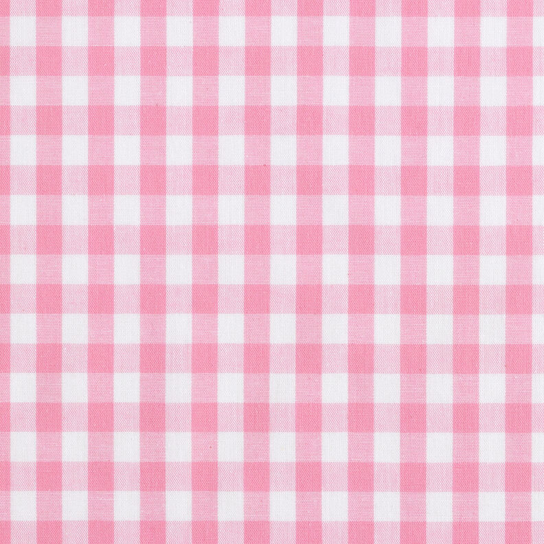 Bomuldsstof Vichy tern 1 cm – rosa/hvid,  image number 1