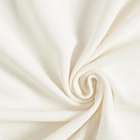 Ribjersey Ottoman, ensfarvet – hvid | Reststykke 100cm, 