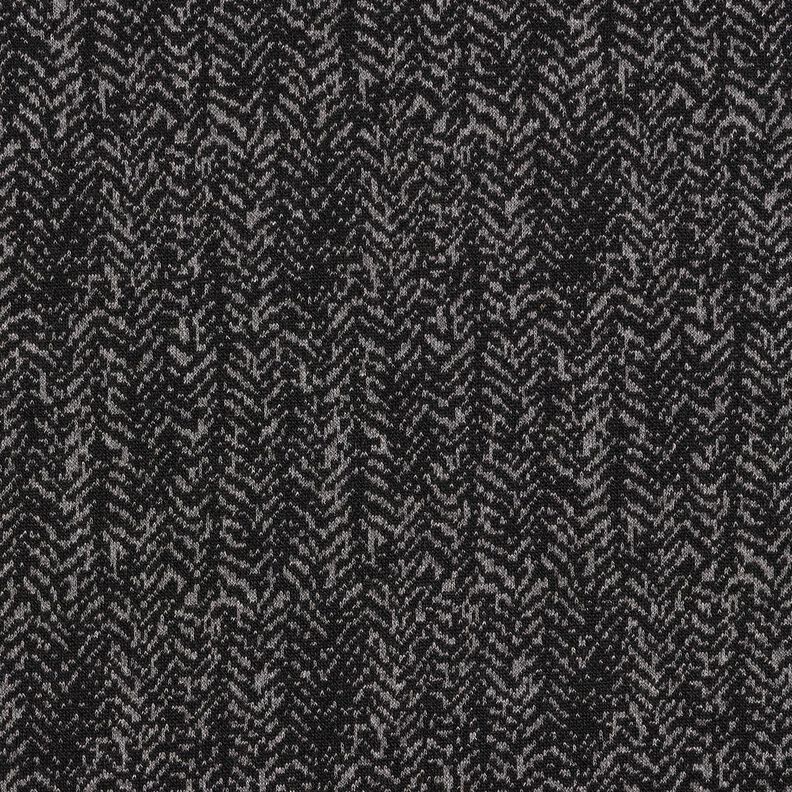 strikjacquard med abstrakt sildebensmønster – grå/sort,  image number 1