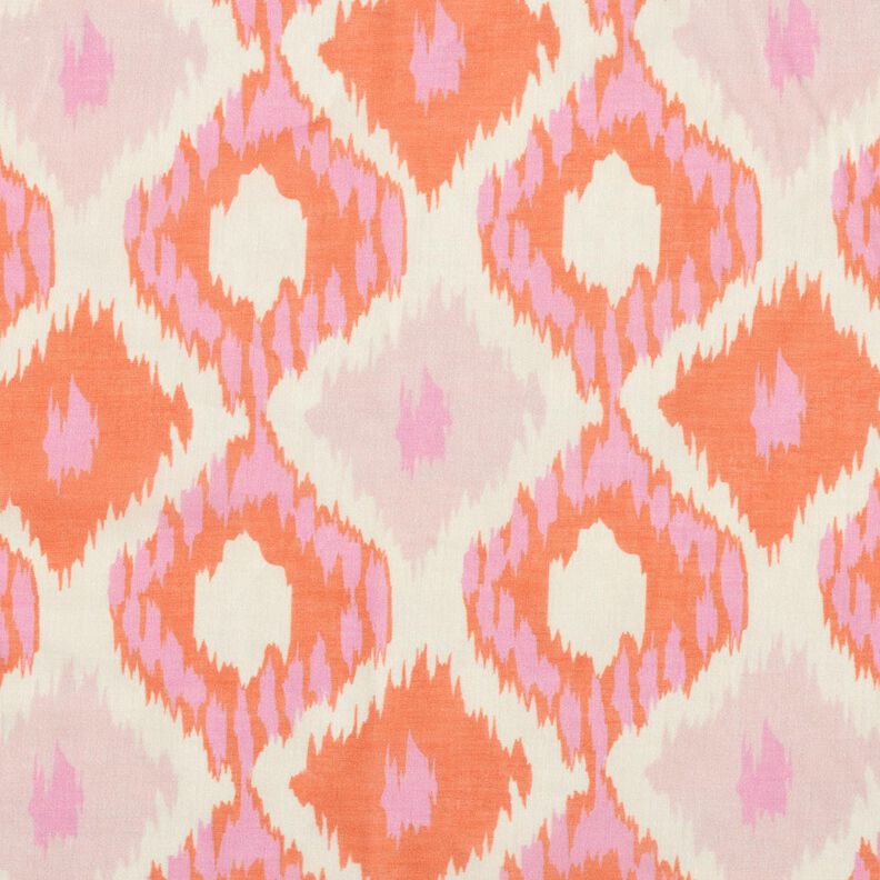 Bomuldsvoile ikat-look – beige/orange,  image number 1