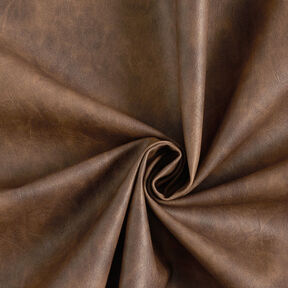 Kunstlæder vintage-look ensfarvet – mellembrun, 