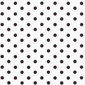 Bomuldspoplin store prikker – hvid/sort, 