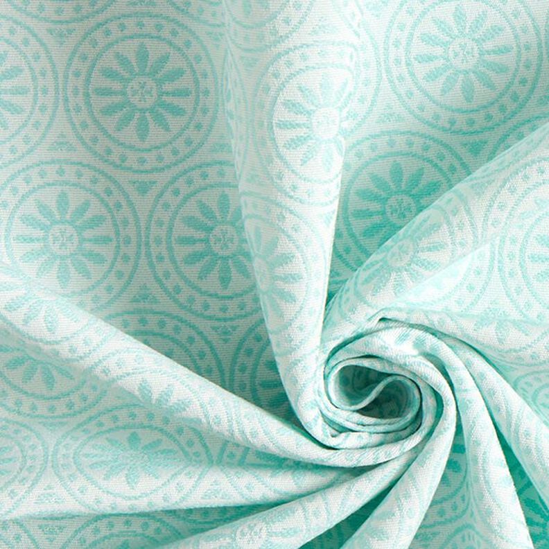 Outdoorstof Jacquard Cirkel-ornamenter – mint/uldhvid,  image number 3