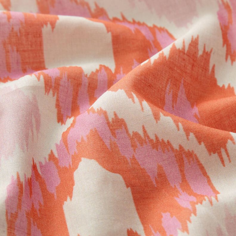 Bomuldsvoile ikat-look – beige/orange,  image number 2