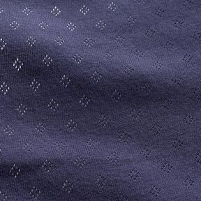 Finstrikjersey med hulmønster – marineblå, 