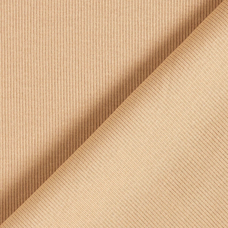 Fint ribbet Bomuldsjersey – beige,  image number 3