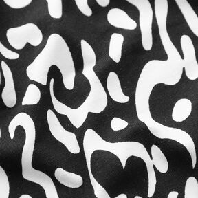Virskosejersey abstrakt leopardmønster – sort/hvid, 
