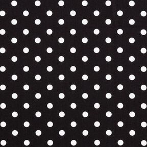 Bomuldspoplin store prikker – sort/hvid, 