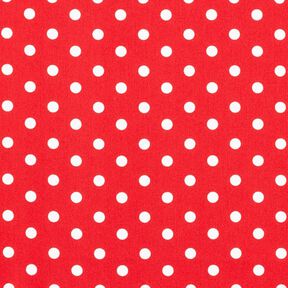 Bomuldspoplin store prikker – rød/hvid, 