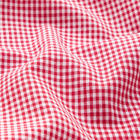 Bomuldsstof Vichy tern 0,2 cm – rød/hvid, 