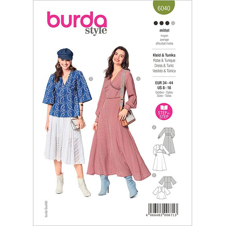 Kjole / Bluse, Burda 6040 | 34 - 44,  image number 1