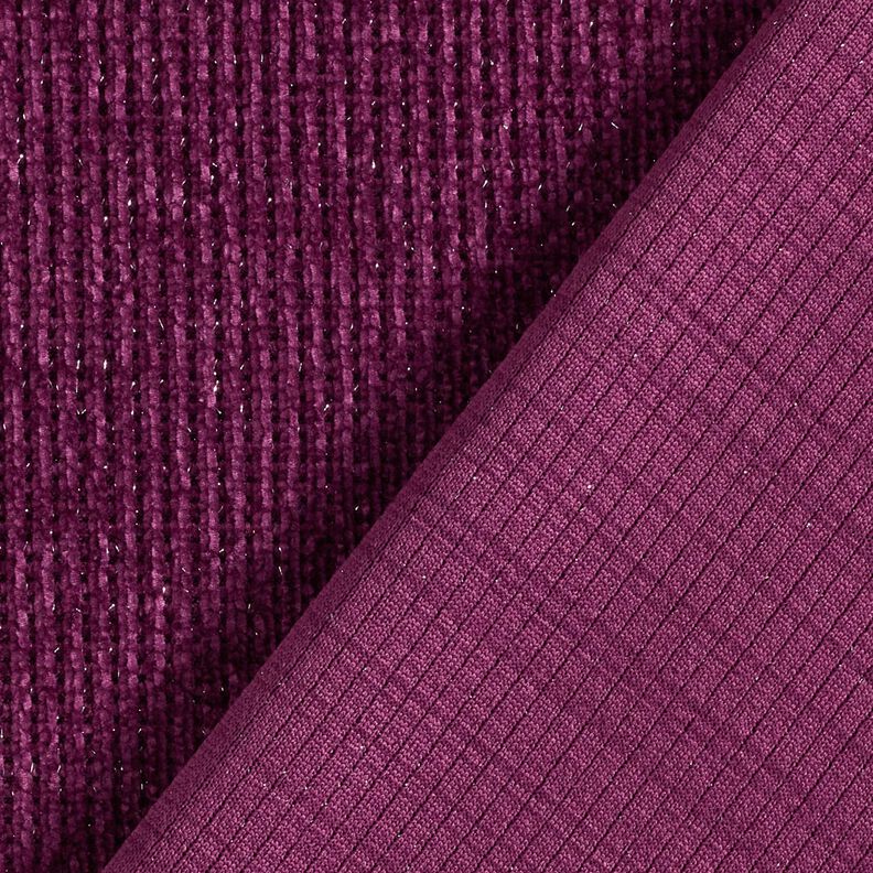 Glitter chenille – aubergine/sølv metallic,  image number 4