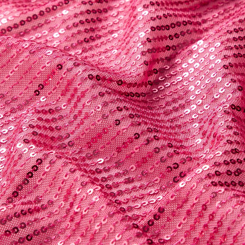 Pailletstof striber på langs – intens pink,  image number 2