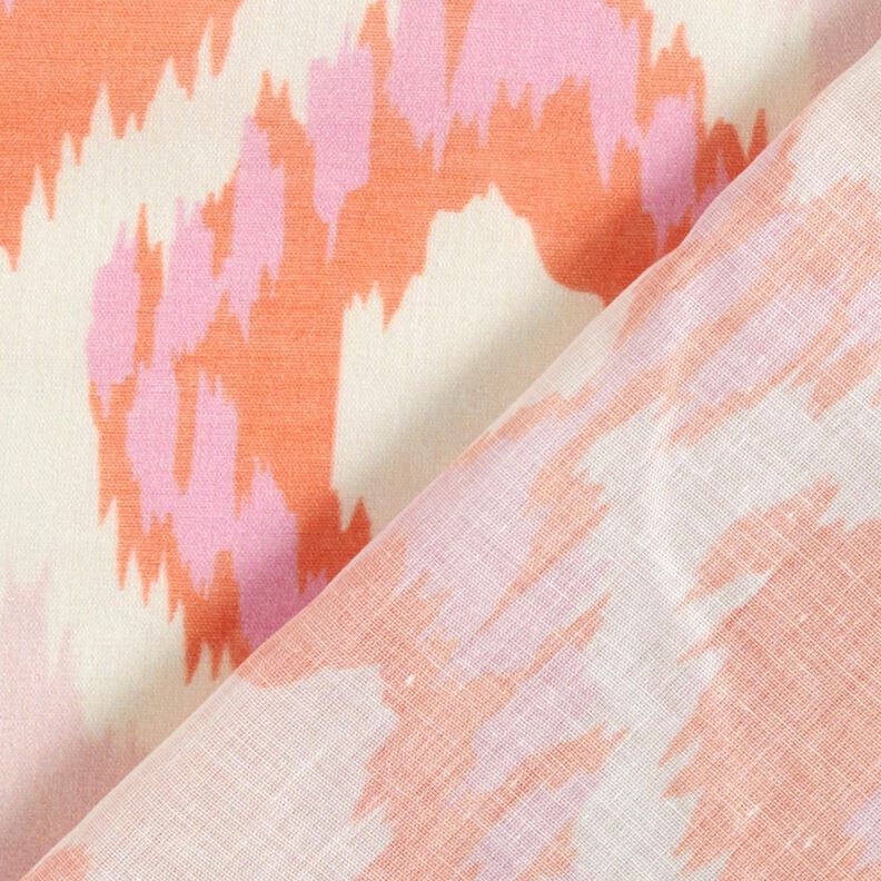 Bomuldsvoile ikat-look – beige/orange,  image number 4