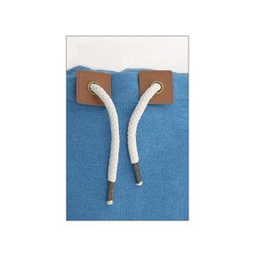 Applikation Kunstlæder-patch med øsken [ 4 Styk / Ø 10 mm ] – brun, 