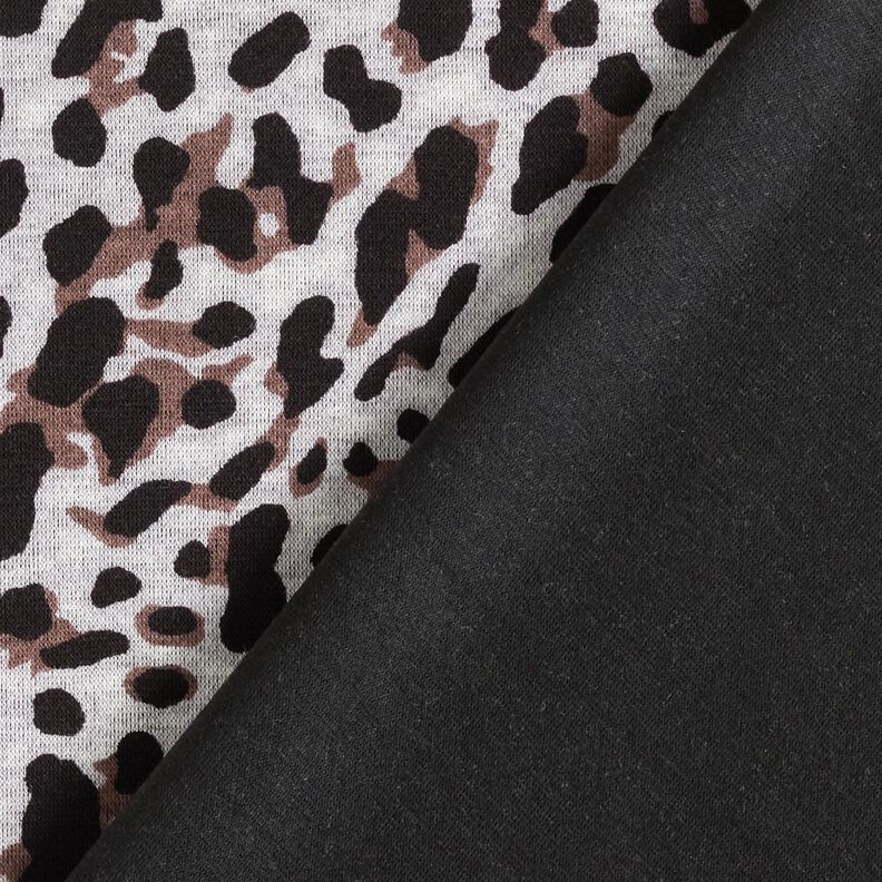 Viskosejersey lille leopardprint – chokolade/sølvgrå,  image number 4