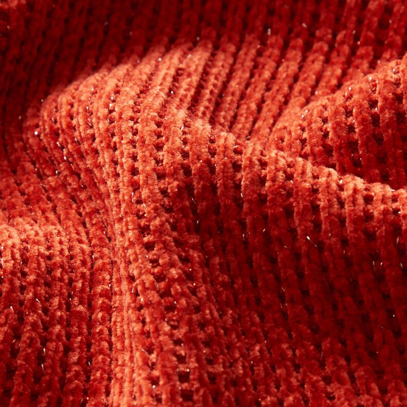 Glitter chenille – terracotta/sølv metallic,  image number 2