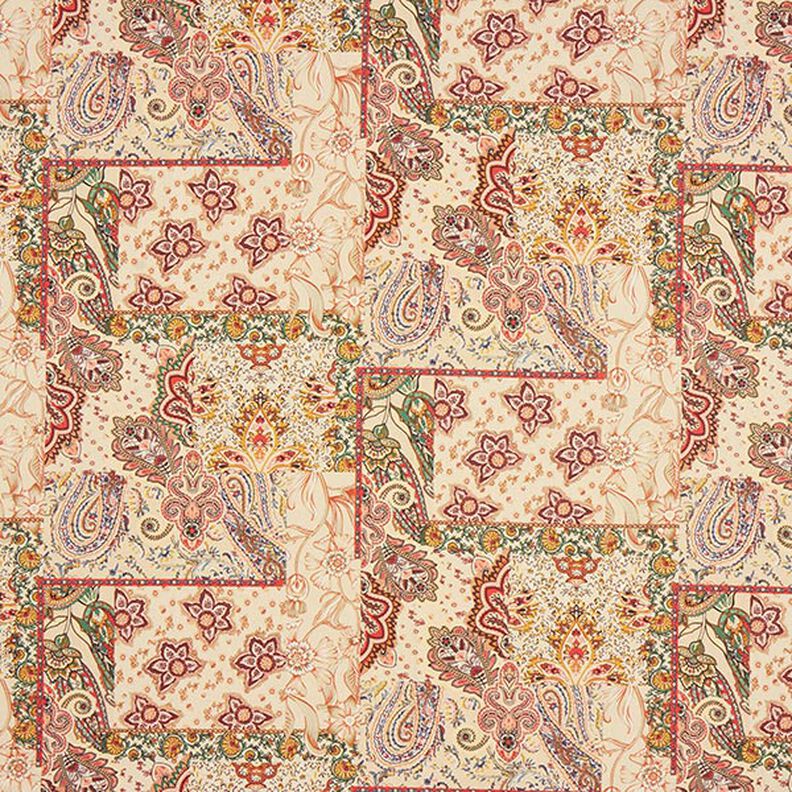 Dekorationsstof Halvpanama retro-paisley – beige,  image number 1