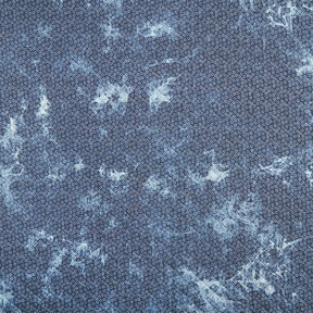 Quiltet stof chambray blomst batik – jeansblå, 