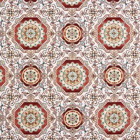 Dekorationsstof Gobelin orientalsk mandala – karminrød/elfenben, 