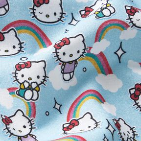 Bomuldspoplin Hello Kitty-regnbuer Licensstof | SANRIO – himmelblå, 