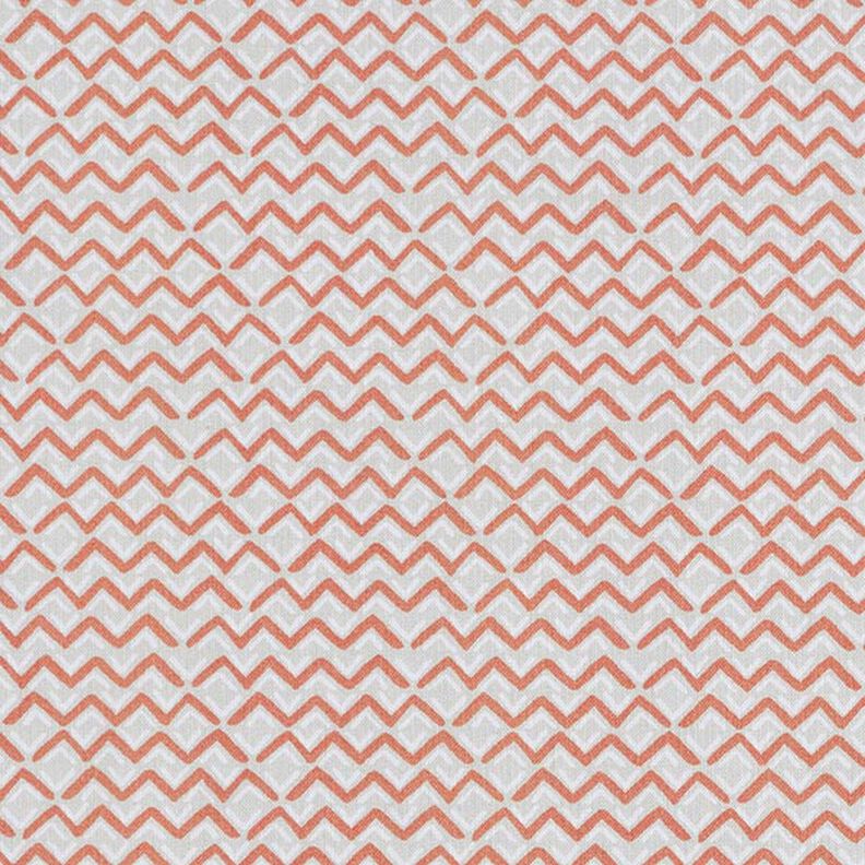 Bomuldsstof Cretonne Etno-zigzag – terracotta,  image number 1