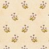 Dekorationsstof Bomuldskiper blomster og skrift – beige,  thumbnail number 1