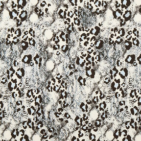 Polyesterjersey slangeprint – hvid/sort, 