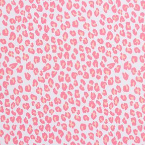 Badetøjsstof leoprint – hvid/rosa, 