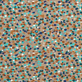 Bomuldsjersey farverig konfetti – sand/blågran, 