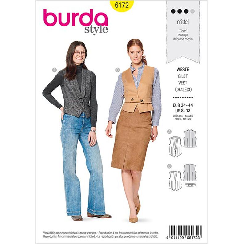 Vest, Burda 6172 | 34-44,  image number 1