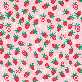 Bomuldsjersey søde jordbær | PETIT CITRON – rosa, 