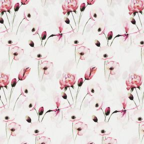 Bomuldsjersey romantisk blomstereng Digitaltryk – elfenben, 