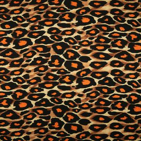 Viskosejersey store leopardpletter – brun/orange, 