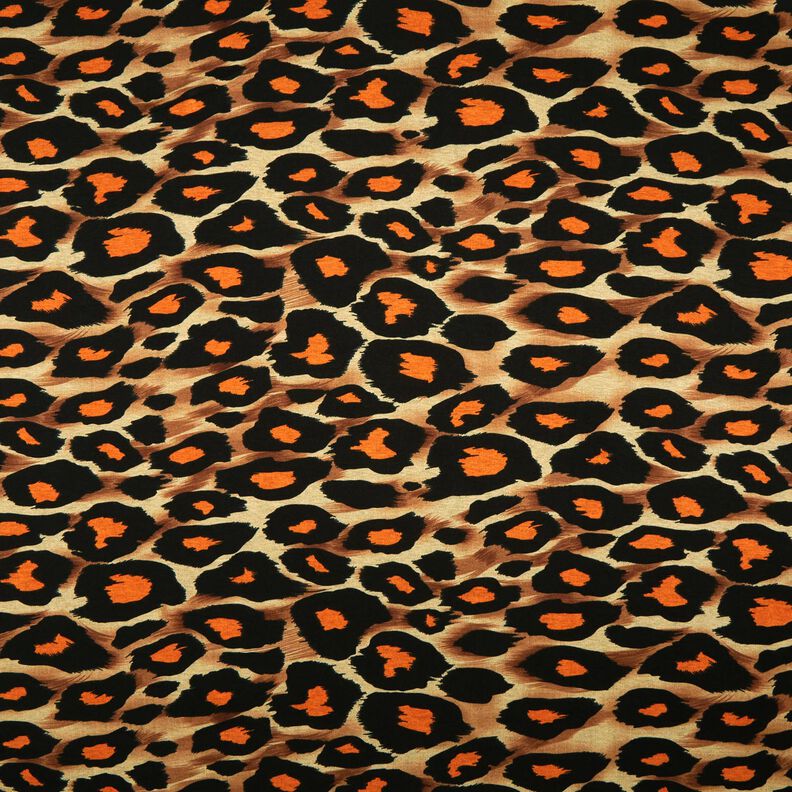 Viskosejersey store leopardpletter – brun/orange,  image number 1