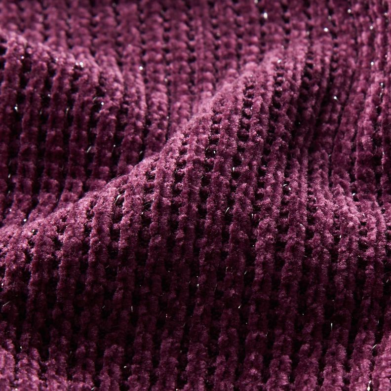 Glitter chenille – aubergine/sølv metallic,  image number 2