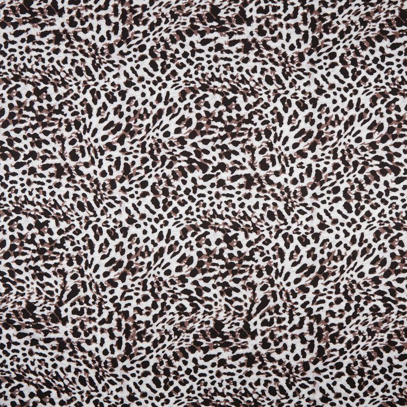 Viskosejersey lille leopardprint – chokolade/sølvgrå,  image number 1