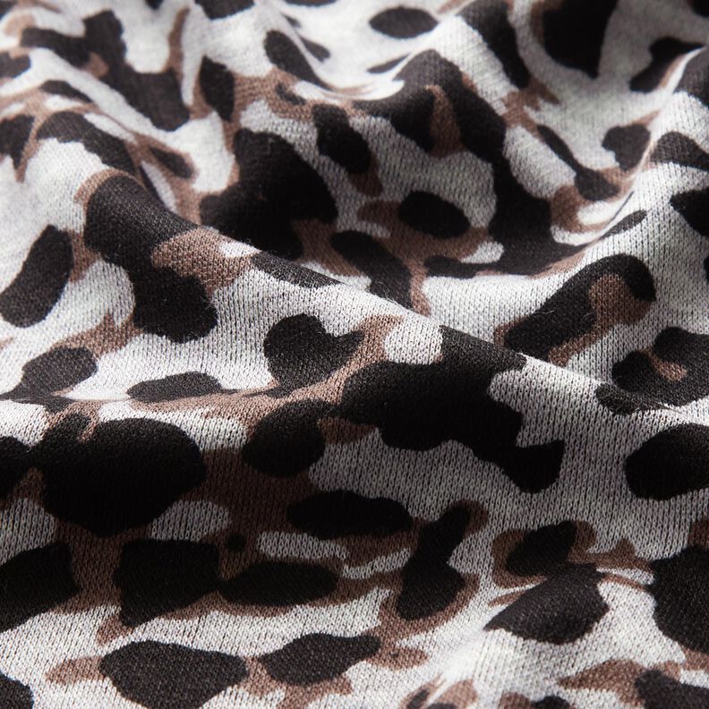 Viskosejersey lille leopardprint – chokolade/sølvgrå,  image number 2