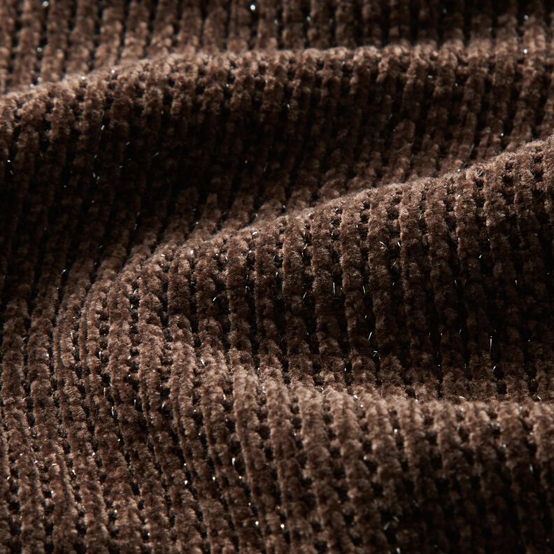 Glitter chenille – mørkebrun/sølv metallic,  image number 2