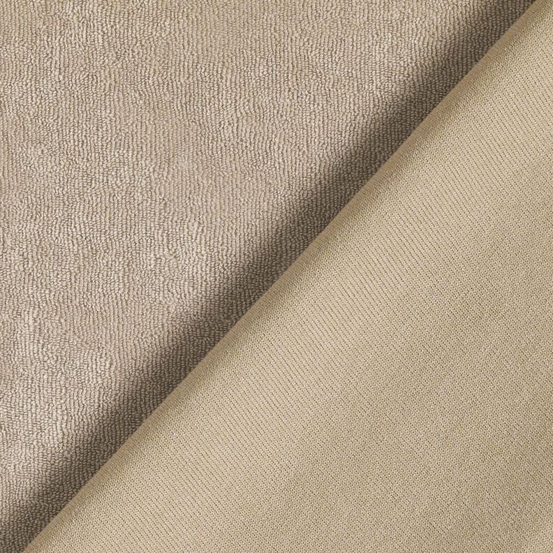 Frottéstof Stretch Ensfarvet – lysebeige,  image number 3