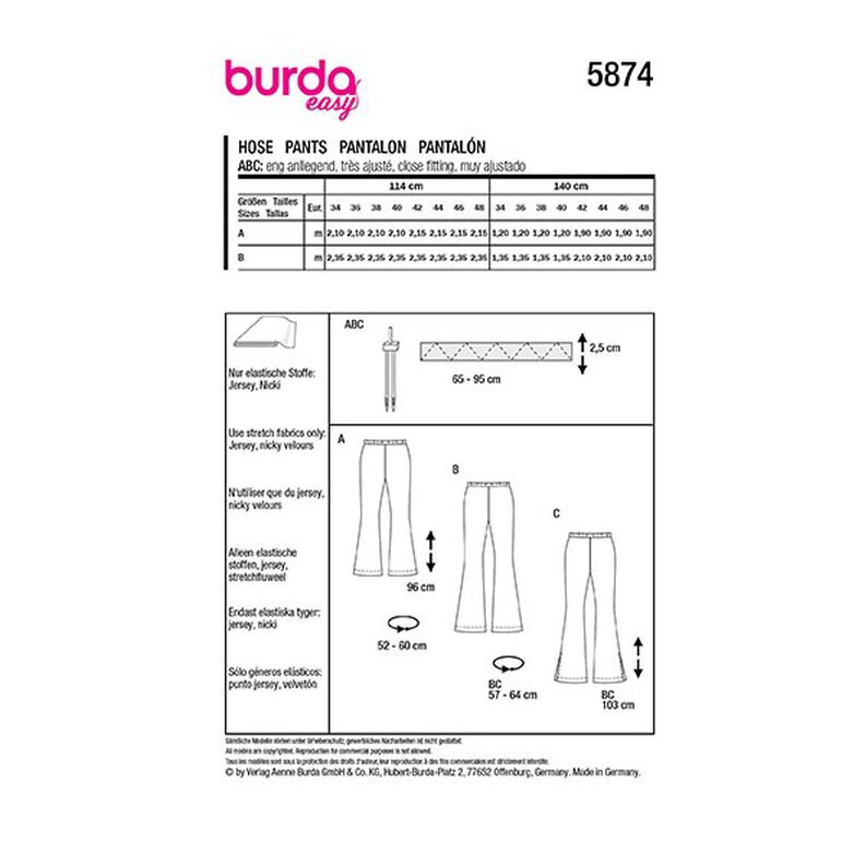 Bukser | Burda 5874 | 34-48,  image number 12