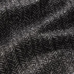 strikjacquard med abstrakt sildebensmønster – grå/sort, 