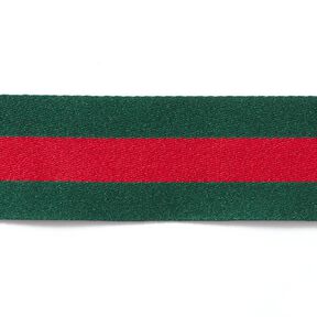 Vævet Bånd Striber [40 mm] – grøn/rød, 