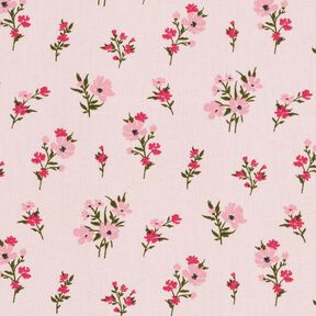 Bomuldsstof Cretonne mini-blomster – rosé/intens pink, 