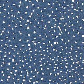 Bomuldsjersey uregelmæssige prikker – jeansblå, 