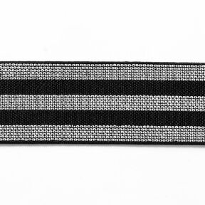Stribet elastikbånd [40 mm] – sort/sølv, 