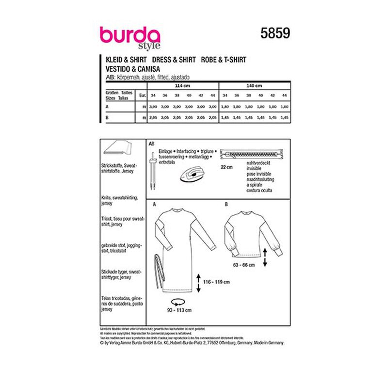 Kjole / Shirt | Burda 5859 | 34-44,  image number 9