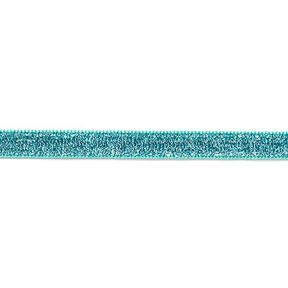 Fløjlsbånd Metallisk [10 mm] – aquablå, 